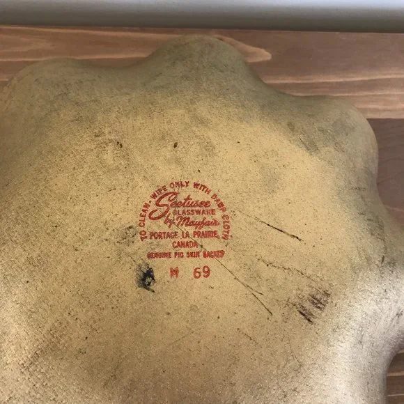 Seetusee Glassware Decorative Ruffled Glass Dish Leather Backed Mayfair Canada - Picture 6 of 6